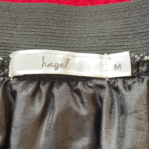 hazel White Embroidered Black A-line Skirt | M - Picture 5 of 6